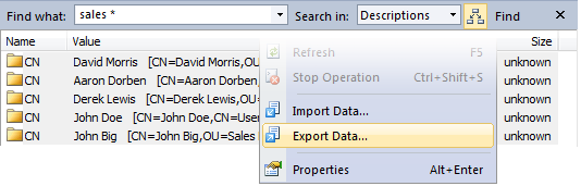 Export/Import of Quick Search Results